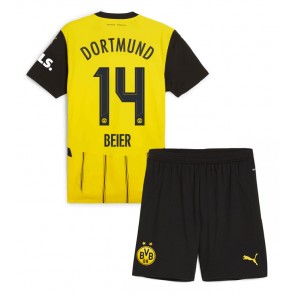 Billiga Borussia Dortmund Maximilian Beier #14 Hemmatröja Barn 2024-25 Kortärmad (+ Korta byxor)